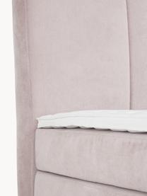 Letto boxspring Oberon, Superficie: nucleo a 5 zone di molle , Piedini: plastica Questo prodotto , Tessuto rosa chiaro, 140 x 200 cm, grado di durezza H2