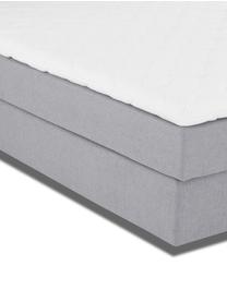 Premium boxspring bed Phoebe, Matras: 7-zones-pocketveringkern , Poten: massief gelakt beukenhout, Grijs, 160 x 200 cm