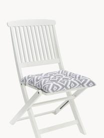 Cojín para silla Miami, Funda: 100% algodón, Gris claro, blanco, An 40 x L 40 cm