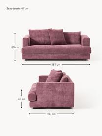 Sofa Tribeca (2-osobowa), Tapicerka: 100% poliester Dzięki tka, Stelaż: drewno bukowe, drewno sos, Nogi: drewno sosnowe Ten produk, Ciemnofioletowa tkanina, S 185 x G 104 cm