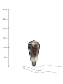 Lampadina E27, 80lm, bianco caldo, 1 pz, Lampadina: vetro, Base lampadina: nichel, Nero trasparente, Ø 6 x Alt. 14 cm
