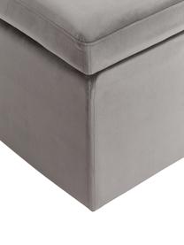 Pouf contenitore in velluto grigio Winou, Rivestimento: velluto (100% poliestere), Velluto grigio, Larg. 55 x Alt. 46 cm