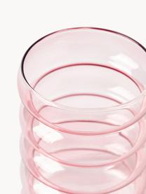 Set di 2 accessori da bagno in vetro soffiato Bubbly, Testa della pompa: plastica, Rosa chiaro, trasparente, Set in varie misure