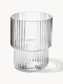 Verres à eau striés soufflés bouche Ripple, 4 élém., Verre, soufflé bouche, Transparent, haute brillance, Ø 7 x haut. 9 cm, 200 ml