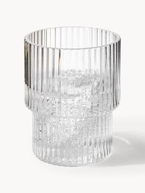 Verres à eau striés soufflés bouche Ripple, 4 élém., Verre, soufflé bouche, Transparent, haute brillance, Ø 7 x haut. 9 cm, 200 ml