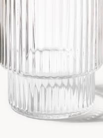 Verres à eau striés soufflés bouche Ripple, 4 élém., Verre, soufflé bouche, Transparent, haute brillance, Ø 7 x haut. 9 cm, 200 ml