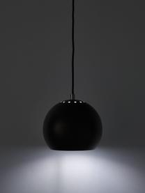 Kleine bolvormige hanglamp  Ball, Gepoedercoat metaal, Zwart, mat, Ø 18  x H 16 cm