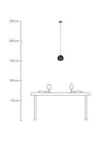 Kleine Kugel-Pendelleuchte Ball, Lampenschirm: Metall, pulverbeschichtet, Baldachin: Metall, pulverbeschichtet, Schwarz, matt, Ø 18 x H 16 cm