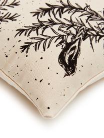 Komplet poszewek na poduszkę Animal Toile, 2 elem., 100% bawełna organiczna z certyfikatem GOTS, Jasny beżowy, czarny, S 45 x D 45 cm