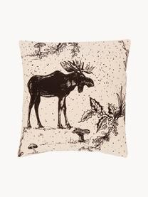 Kissenhüllen Animal Toile, 2er-Set, 100 % Bio-Baumwolle, GOTS-zertifiziert, Hellbeige, Schwarz, B 45 x L 45 cm