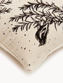 Komplet poszewek na poduszkę Animal Toile, 2 elem., 100% bawełna organiczna z certyfikatem GOTS, Jasny beżowy, czarny, S 45 x D 45 cm