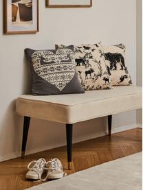 Komplet poszewek na poduszkę Animal Toile, 2 elem., 100% bawełna organiczna z certyfikatem GOTS, Jasny beżowy, czarny, S 45 x D 45 cm