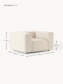 Fauteuil lounge en bouclette Lena, Bouclette beige clair, larg. 133 x prof. 106 cm