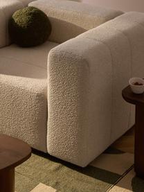 Poltrona in bouclé Lena, Rivestimento: bouclé (93% poliestere, 6, Struttura: legno di faggio, truciola, Piedini: plastica, Bouclé beige chiaro, Larg. 133 x Prof. 106 cm