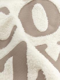Copricuscino in teddy Cozy, Bianco crema, beige, Larg. 45 x Lung. 45 cm