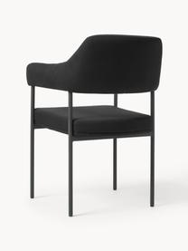 Chaise rembourrée Zoe, Tissu noir, larg. 56 x prof. 62 cm