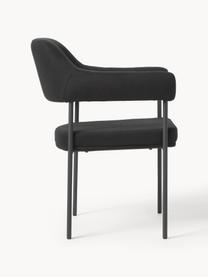Čalúnená stolička s opierkami Zoe, Čierna, Š 56 x H 62 cm