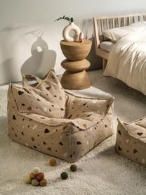 Fauteuil poire en bouclette pour enfants fait main Sugar, Bouclette beige, aspect terrazzo, larg. 70 x haut. 80 cm