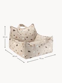 Fauteuil poire en bouclette pour enfants fait main Sugar, Bouclette beige, aspect terrazzo, larg. 70 x haut. 80 cm