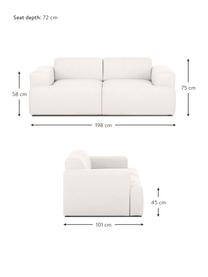 Sofa Melva (2-Sitzer), Bezug: 100% Polyester Der hochwe, Gestell: Massives Kiefernholz, FSC, Füße: Kunststoff, Webstoff Off White, B 198 x T 101 cm