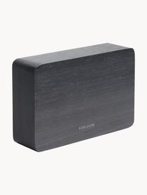 Sveglia a LED con porta USB Square, Finitura in legno, Nero, Larg. 15 x Alt. 10 cm