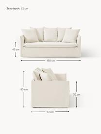 Sofa Mila (2-Sitzer), Bezug: 100% Polyester Der hochwe, Gestell: Kieferholz, Faserplatte, , Webstoff Beige, B 190 x T 93 cm