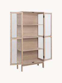 Vitrina de madera con puertas de vidrio Linley, Estructura: chapa de roble, Madera de roble, transparente, An 80 x Al 180 cm