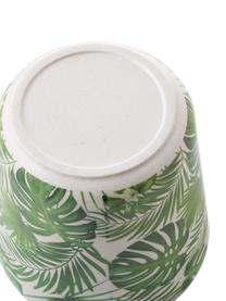 Set scatole Tropical 2 pz, Coperchio: legno di bambù, materiale, Verde, bianco, Ø 11 cm x Alt. 11 cm