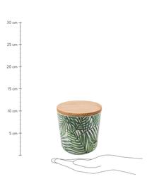 Aufbewahrungsdosen-Set Tropical Ø 11 x H 11 cm, 2-tlg., Deckel: Bambusholz, Kunststoff, Grüntöne, Weiss, Ø 11 x H 11 cm