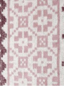 Plaid Lodge, 65% katoen, 35% polyacryl, Roze, wijnrood, beige, 150 x 200 cm