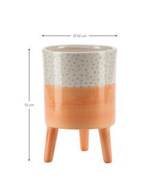 Petit cache-pot en céramique Leia, Céramique, Orange, beige, gris, Ø 10 x haut. 15 cm