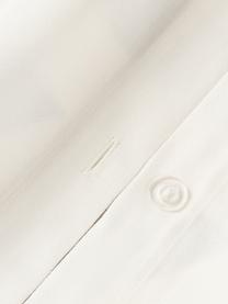 Funda nórdica de satén a rayas con dobladillo Brendan, Gris pardo, Off White, Cama 150/160 cm (240 x 220 cm)