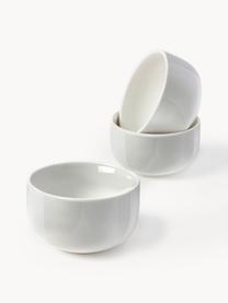 Cuencos pequeños de porcelana Nessa, 3 uds., Porcelana dura de alta calidad, esmaltada, Blanco Off White brillante, Ø 11 x Al 6 cm
