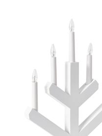 Holz-Fensterleuchter Vinga mit LED-Kerzen, Gestell: Holz, Weiß, B 32 x H 50 cm