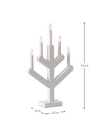 Okenní svítidlo ze dřeva s LED svíčkami Vinga, Bílá, Š 32 cm, V 50 cm