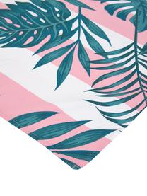 Fouta motif tropical Botanical, Rose, blanc, vert, larg. 90 x long. 200 cm