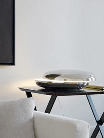 Ręcznie wykonana lampa stołowa Loop, Odcienie srebrnego, Ø 50 x 17 cm