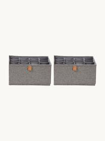 Boîtes de rangement Premium, 2 pièces, Gris foncé, brun, larg. 30 x haut. 30 cm