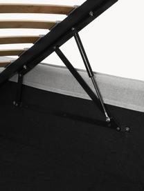 Cama tapizada Dream, con espacio de almacenamiento, Tapizado: poliéster (texturizado) A, Estructura: madera de pino maciza y m, Tejido gris claro, An 160 x L 200 cm