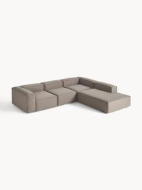 Sofá rinconera modular grande Lennon, Tapizado: 100% poliéster Alta resis, Estructura: madera contrachapada de p, Patas: plástico Este producto es, Tejido gris pardo, An 329 x F 269 cm, chaise longue izquierda