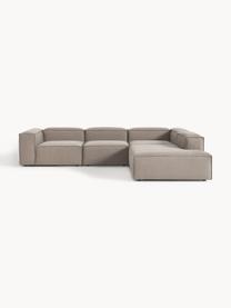 Modulares XL-Ecksofa Lennon, Bezug: 100 % Polyester Der strap, Gestell: Massives Kiefernhol, Sper, Webstoff Taupe, B 329 x T 269 cm, Eckteil links