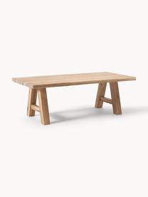 Mesa de comedor de madera de roble Ashton, tamaños diferentes, Madera maciza de roble ligeramente barnizada. 
100% madera procedente de silvicultura sostenible 

Este producto está hecho de madera de origen sostenible y con certificación FSC®., Madera de roble clara barnizada, An 220 x F 100 cm