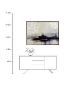 Bemalter Leinwanddruck Porto, Rahmen: Holz, beschichtet, Bild: Digitaldruck, Goldfolie, Mehrfarbig, B 140 x H 100 cm