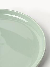 Porzellan-Speiseteller Nessa, 4 Stück, Hochwertiges Hartporzellan, glasiert, Salbeigrün, glänzend, Ø 26 cm