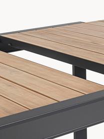Rozkladací záhradný jedálenský stôl Belmar, 220 - 340 x 100 cm, Hliník, práškový náter, Antracitová, vzhľad dreva, Š 220 do 340 x H 100 cm
