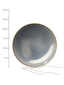 Assiette creuse rustique Saisons, Ø23 cm, 6 pièces, Grès cérame, Bleu, Ø 23 x haut. 7 cm