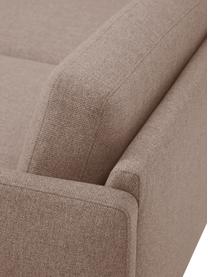 Kleine hoekbank Fluente, Bekleding: 100% polyester De duurzam, Frame: massief grenenhout, FSC-g, Poten: metaal, gepoedercoat, Geweven stof taupe, B 198 x D 152 cm, hoekdeel links