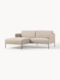 Sofa narożna Fluente, Tapicerka: 100% polipropylen Dzięki , Stelaż: lite drewno sosnowe, płyt, Nogi: tworzywo sztuczne Ten pro, Szara tkanina, S 198 x G 152 cm, lewostronna