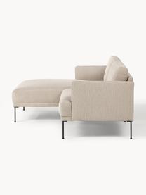 Kleines Ecksofa Fluente, Bezug: 100 % Polyester Der strap, Gestell: Massives Kiefernholz, Bir, Webstoff Beige, B 198 x T 152 cm, Eckteil links