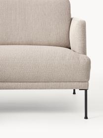 Kleines Ecksofa Fluente, Bezug: 100 % Polyester Der strap, Gestell: Massives Kiefernholz, Bir, Füße: Metall, pulverbeschichtet, Webstoff Beige, B 198 x T 152 cm, Eckteil links